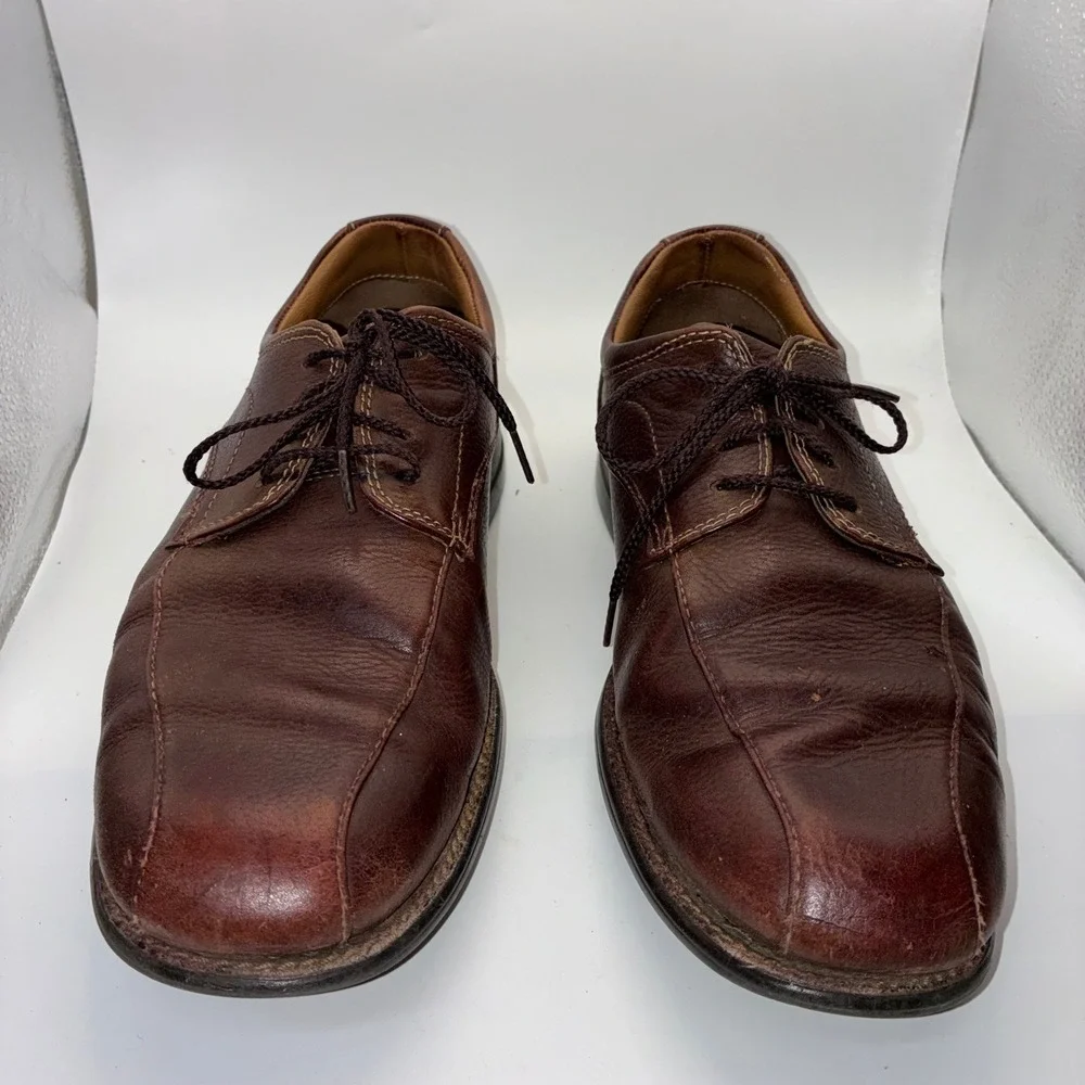 Johnston & Murphy XC4 Mens 9.5M Brown Leather Bicycle Toe‎ Derby Shoes 59-10186